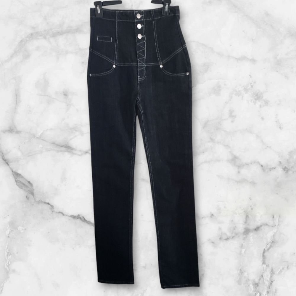 Virgin Only EXTREME HIGH WAIST Dark Denim Jeans Size 9